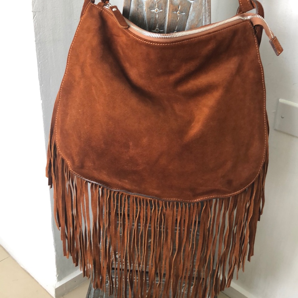 Gorgeous brown suede fringe bag